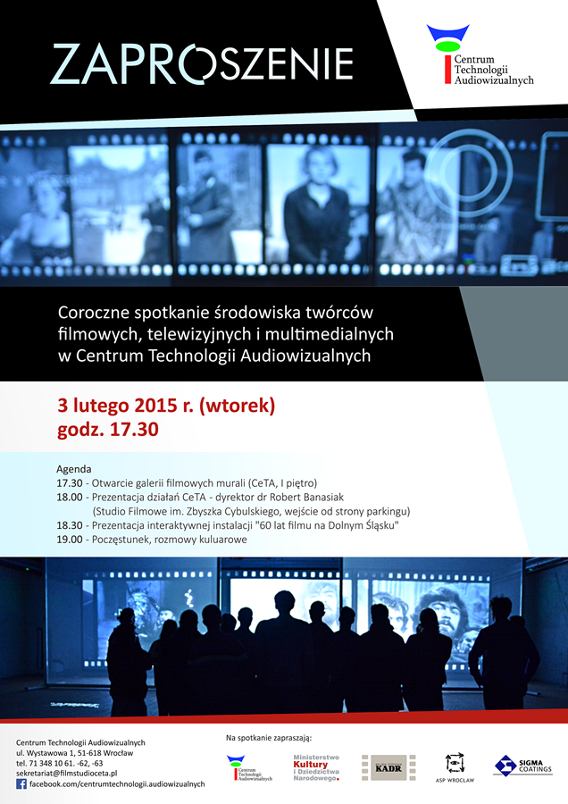 Zaproszenie na otwarcie Galerii Filmowych murali w CeTA