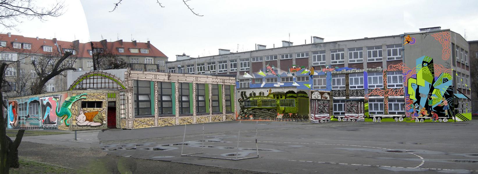 studenci malują murale