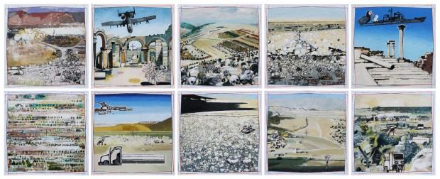 cykl Pustynia Syryjska II, 10 x (100x100 cm), olej na płótnie, 2019