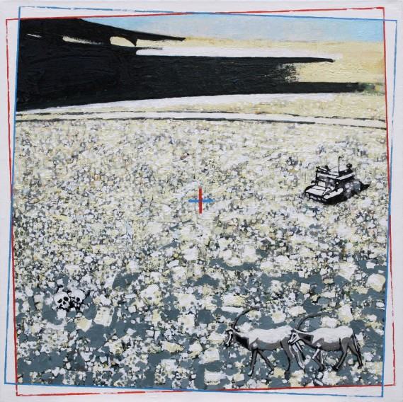 PS II – 1 z cyklu Pustynia Syryjska II, 100x100 cm, olej na płótnie, 2019