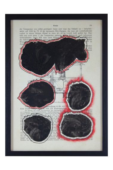 Andrzej Szewczyk, Manuskrypt alchemiczny, 1981-1983 (strona encyklopedii chemicznej z 1930 wydanej w Wiedniu, tusz), Triennale Rysunku Wrocław