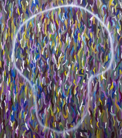 Bartosz Kokosiński, 11 Smużenie, 2018, olej na płótnie, 150 × 140 cm