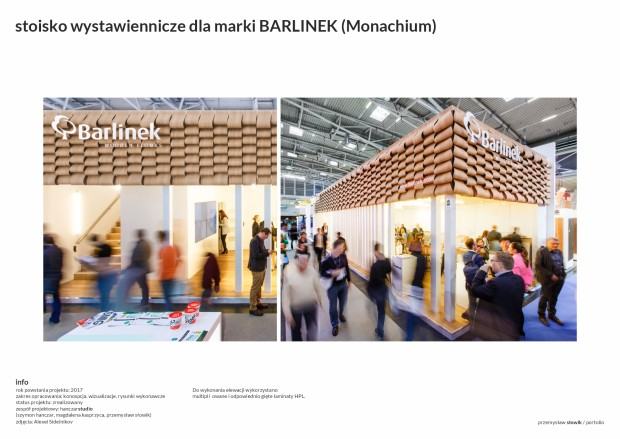 Zespół projektowy Przemysław Słowik, Magdalena Kasprzyca, Szymon Hanczar, stoisko wystawiennicze dla marki Barlinek, zdj. Alexei Sidelnikov Zespół projektowy Przemysław Słowik, Magdalena Kasprzyca, Szymon Hanczar, stoisko wystawiennicze dla marki Barlinek, zdj. Alexei Sidelnikov