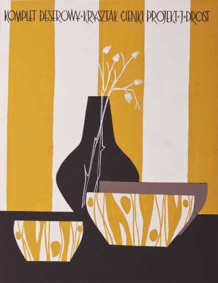 Jan-Sylwester Drost Komplet deserowy-plansza projektowa 1958-dyplom