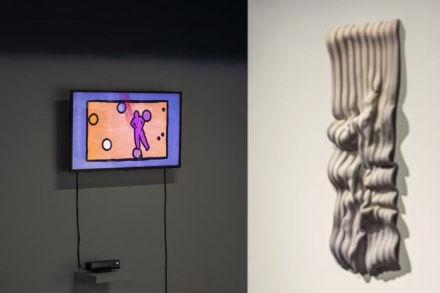 Sebastian Sobótka, praca „Żywy obraz” w ramach V4 Abstracion interactive, KAF, Wrocław, zdj. Jerzy Wypych