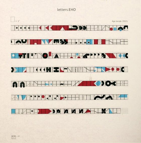 Aga Jarząb, „letters.EHO”, 2015, partytura graficzna do filmu non-camera