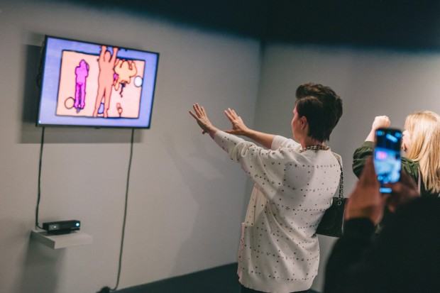 Sebastian Sobótka, praca „Portret rozproszony” w ramach V4 Abstracion interactive, KAF, Wrocław, zdj. Jerzy Wypych