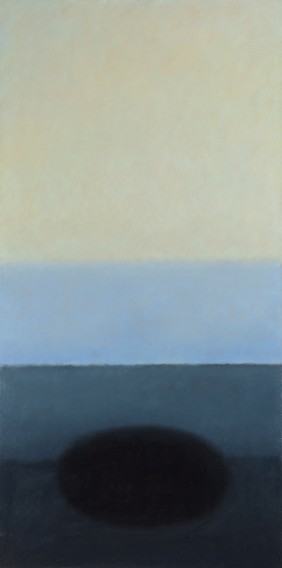 Stanisław R. Kortyka, Źródło mroku, olej, płótno, 145x72 cm, 2020, zdj. Czesław Chwiszczuk