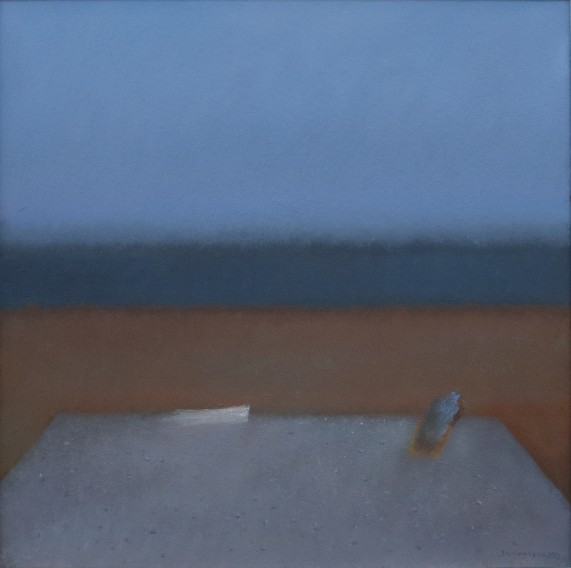 Stanisław R. Kortyka, Błękitny zmierzch, olej, płótno, 60x60 cm, 2023, zdj. Stanisław R. Kortyka