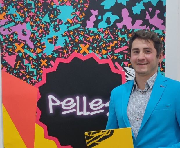 Aleksander Politański z Pracowni Plakatu na Graudate Art Show w Londynie.