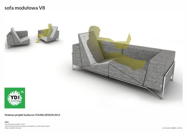 Przemysław Słowik, sofa modułowa V8 Przemysław Słowik, sofa modułowa V8