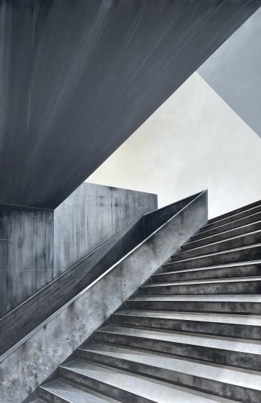 Sonia Ruciak, z cyklu Pożegnanie widoku, akryl na płótnie, 150x100 cm, 2023 Sonia Ruciak, z cyklu Pożegnanie widoku, akryl na płótnie, 150x100 cm, 2023