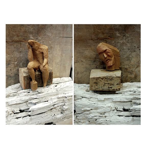 Marianna Syska, rzeźba w glinie i drewnie, zdj. autorka, 2014 Marianna Syska, rzeźba w glinie i drewnie, zdj. autorka, 2014