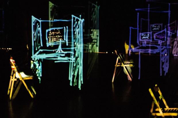 Sebastian Siepietowski, rysunek live do spektaklu Tech is a being