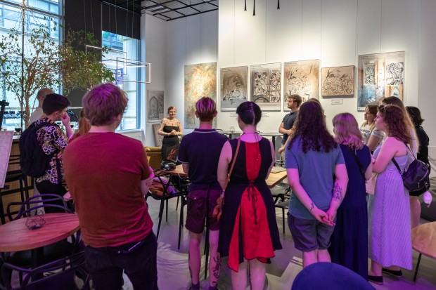 Otwarcie wystawy dyplomowej Karoliny Matuszewskiej, pt. Dracopolis, zdj. Michał Pietrzak