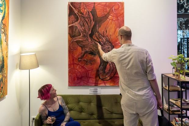 Otwarcie wystawy dyplomowej Karoliny Matuszewskiej, pt. Dracopolis, zdj. Michał Pietrzak