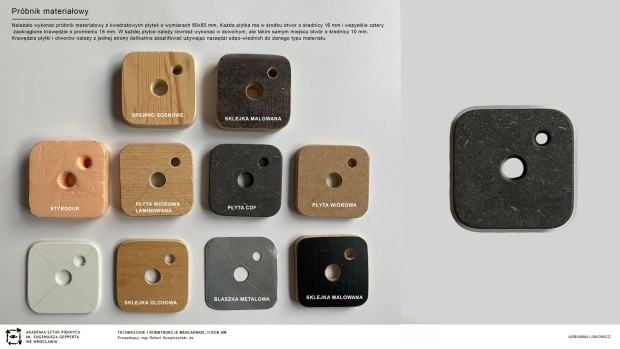 Adrianna Liskowicz, Próbki materiałowe Adrianna Liskowicz, Próbki materiałowe