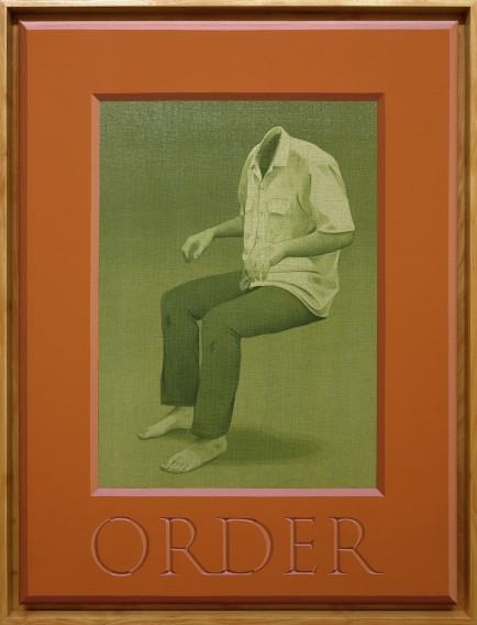 Arkadiusz Karapuda, Order, 2024 (olej i akryl na płótnie. Wymiary: 80 × 60 cm)