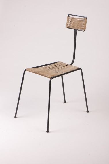 autor nieznany, krzesło, 1958, metal, sznurek