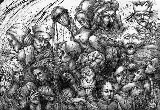 Prof. Elżbieta Wernio biedni_ludzie_rys_tusz_100x70_wernio_1.jpg