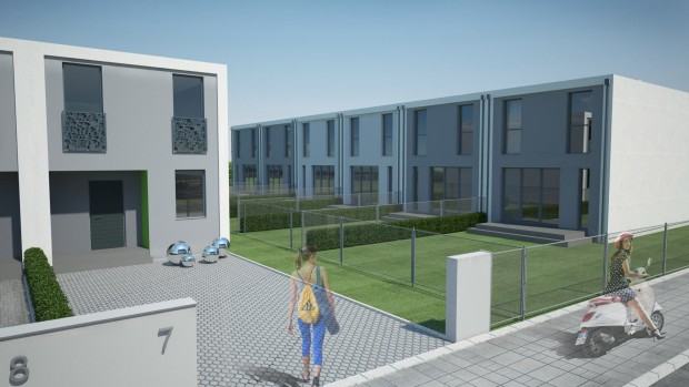 Karolina Marszałek-Zięba, Zespół budynków mieszkalnych w zabudowie szeregowej, Nadzór budowlany, projekt elewacji, aranżacja wnętrz, 2022  Karolina Marszałek-Zięba, Zespół budynków mieszkalnych w zabudowie szeregowej, Nadzór budowlany, projekt elewacji, aranżacja wnętrz, 2022