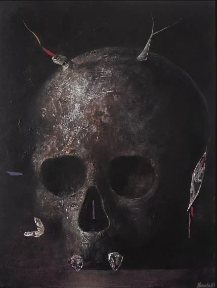 Łukasz Huculak, Antenat, 2023, tempera na desce, 24x30 cm   Łukasz Huculak, Antenat, 2023, tempera na desce, 24x30 cm