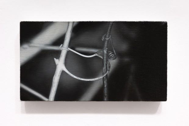 Małgorzata Pawlak, Wąs czepny 4, 2023, 13x24 cm, olej na płótnie Małgorzata Pawlak, Wąs czepny 4, 2023, 13x24 cm, olej na płótnie