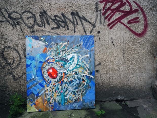 Marcelina Groń, Czas, akryl na płótnie, 100x110 cm, 2022 Marcelina Groń, Czas, akryl na płótnie, 100x110 cm, 2022