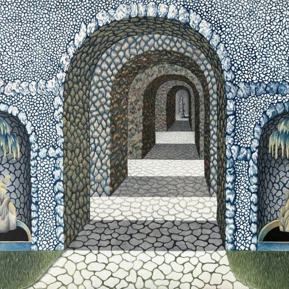 Marta Lissowska Grotto, 2024 (gwasz i akryl na płótnie bawełnianym. Wymiary: 40 × 40 cm)