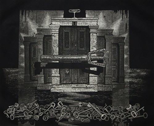 Keys, mezzotinta, 66 x 55cm, 2016