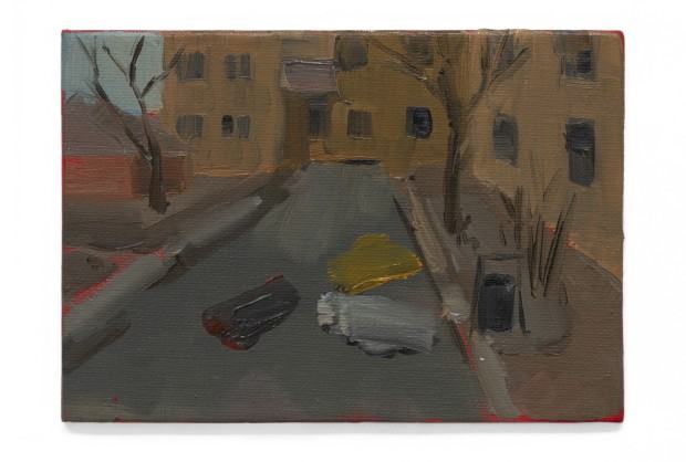 Olena Matoshniuk, Mariupol, olej na płótnie, karton, 2022