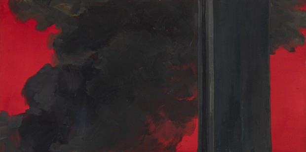 Olena Matoshniuk, Za Oknem, olej na płótnie, 2022