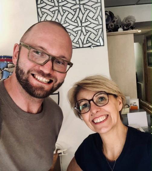 Paryż, wizyta w Pracowni L'ame du Vitrail, Marie Pierre