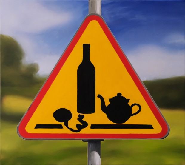 Paweł Słota, "Uwaga - martwa natura" z cyklu: "Make still life great again", 2026 (olej, płótno. Wymiary: 80 × 90 cm)