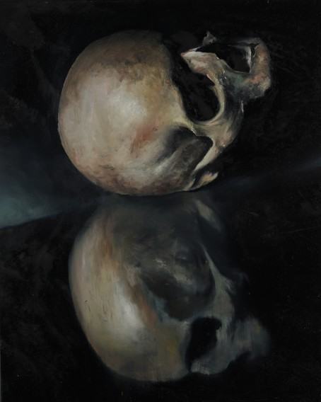 Paweł Baśnik, Czaszka, olej na płótnie, 50x40 cm, 2023 Paweł Baśnik, Czaszka, olej na płótnie, 50x40 cm, 2023