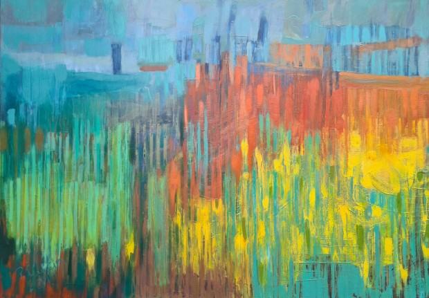 Piotr Kielan, z cyklu Cztery pory roku. Wiosna, olej na płótnie, 100x140 cm, 2019