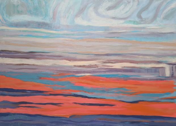 Piotr Kielan, z cyklu Cztery pory roku. Zima, olej na płótnie, 100x140 cm, 2019