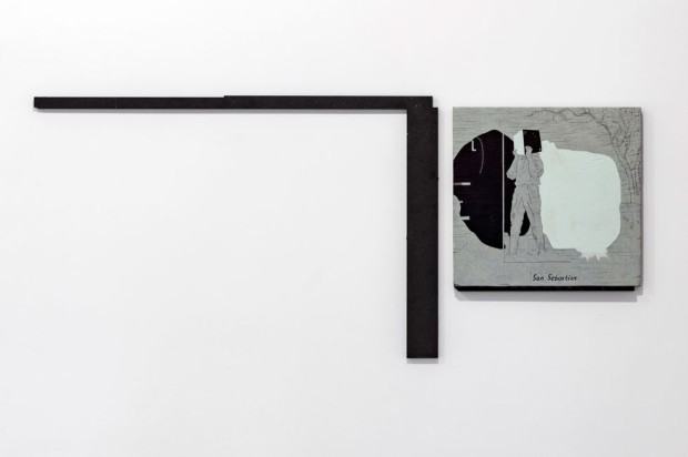 Przemysław Pintal, Jest – nie ma, ​​​​​​​obiekt rysunkowy, deska, akryl, 2021