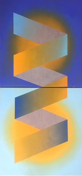 Patrycja Sap-Przedwojewska, Bez tytułu z cyklu Brightness&Saturation, olej na płótnie, 120x60 cm, 2019