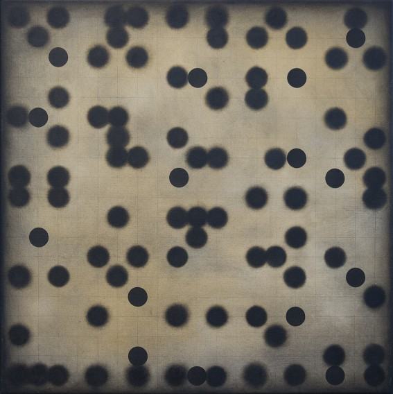 Jarosław Grulkowski, Sekretne życie molekuł 1P, olej na płótnie, 70x70 cm, 2016, zdj. autor