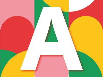 Kolorowa grafika z literą A