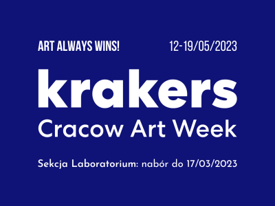 Grafika promująca Cracow Art Week KRAKERS