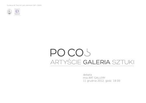Debata: „Po co artyście galeria sztuki”