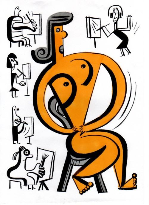 modelka, rys. T. Broda