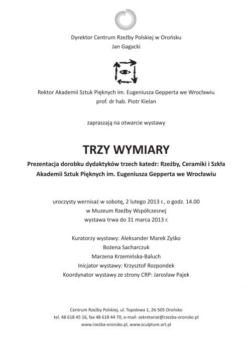 Trzy Wymiary w Centrum Rzeźby Polskiej w Orońsku