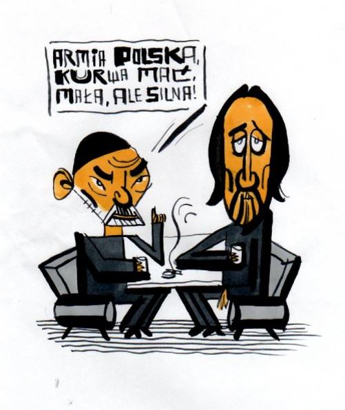 prof. Dymitrowicz i prof. Błażejewski, rys. T. Broda