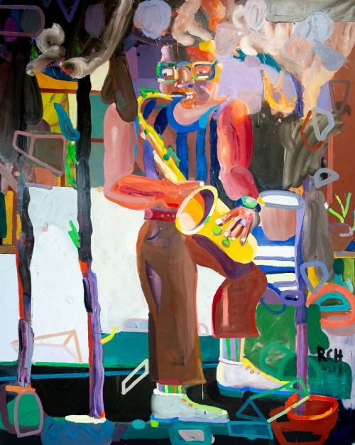 64744091.jpg Dom płonie a ja gram na saksofonie, 190 x 150 cm