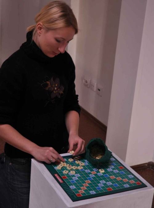 wystawa pt."Pracownia Słowa i Obrazu", praca Moniki Radke "Paegnion"