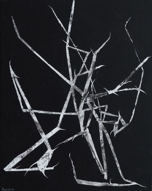 Łukasz Huculak -  Heliotropie x, akryl na desce, 30x24 cm, 2020