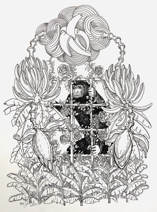 79952045.jpg Marzyciel, 30x40, rysunek, akwarela na papierze, 2020